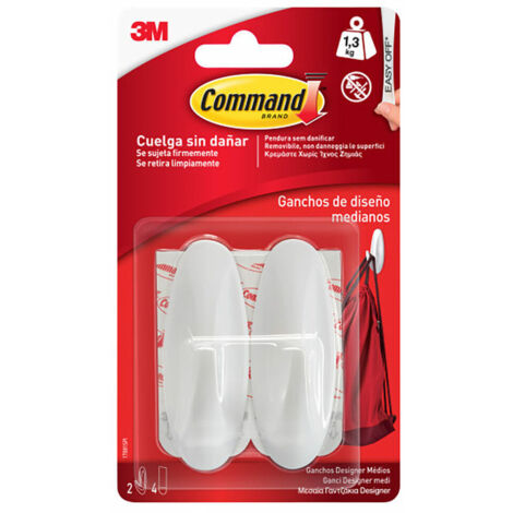 Command 17081 Designer Ganci Adesivi Medi per Interni portata 1,3 Kg colore Bianco (1/4)