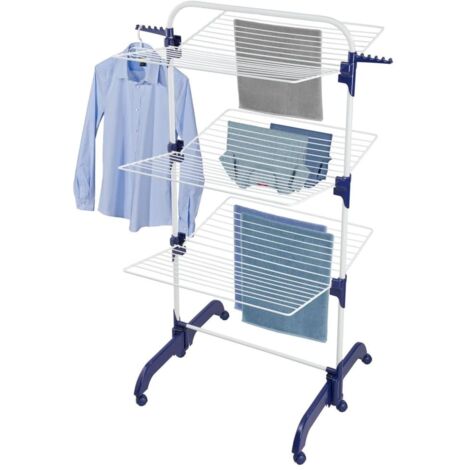 Leifheit stendibiancheria comfort tower 420 bianco e blu per asciugatura ottimale e facile stoccaggio