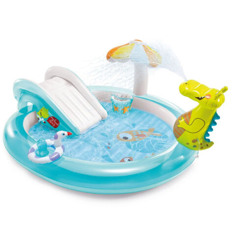Intex 57165 Play Center Piscina Alligatore con Spruzzo 201x170x84cm