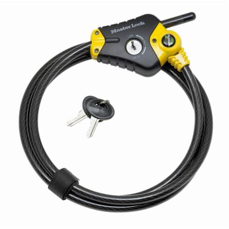 MASTER LOCK Cavo Regolabile Antifurto - Da 30 cm a 1,8 m - Python - 8433EURD - Ideal per Strumenti, Attrezzature Sportive, Mobili da Giardino