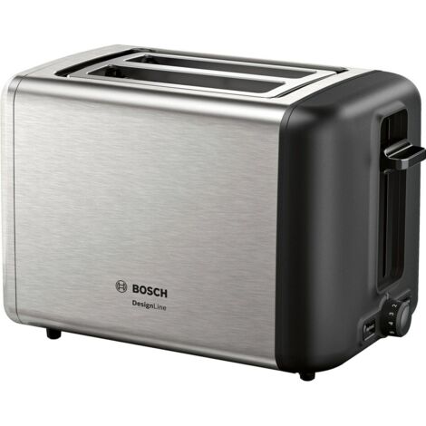Tostapane Bosch TAT3P420 Due Scomparti Piastra Larga Nero Acciaio Inossidabile 970 W