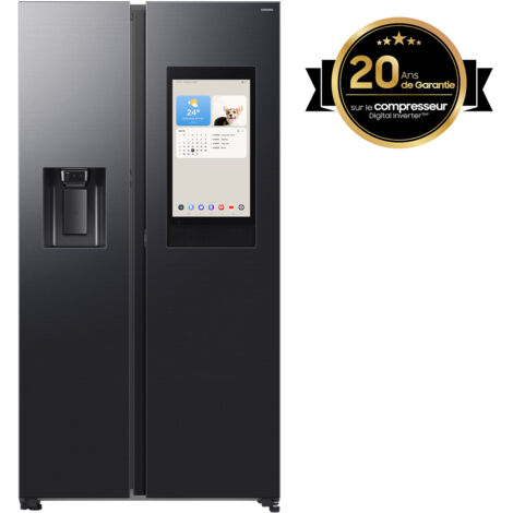 Samsung Series 9 Frigorifero Side By Side Family Hub 614L RS90F66BEFEF. Posizionamento dell'apparecchio: Libera installazione, Design del prodotto: Porta americana, Colore del prodotto: Nero. Capac...