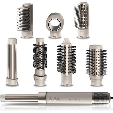 Cecotec Multistyler AirGlam CeramicCare Caldo 1400 W Champagne e Bianco 8 Accessori