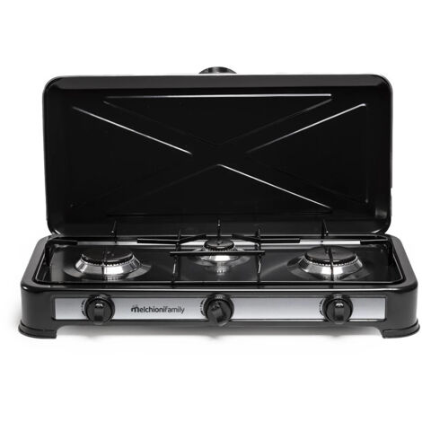 Piano cottura Melchioni Minerva2 a gas con 2 zone Nero [118360124]