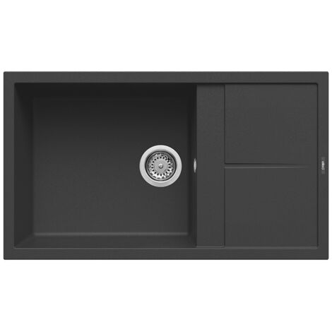 Lavello Elleci Incasso 1 vasca 86x50 Unico 410 Granitek Nero Full Black LGU41040
