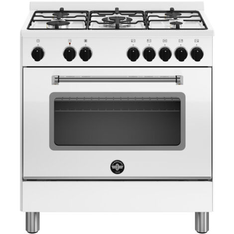 La Germania AMN855EBV24 Americana Cucina 80x50cm 5 Fuochi a Gas Forno Elettrico Multi9 Bianco