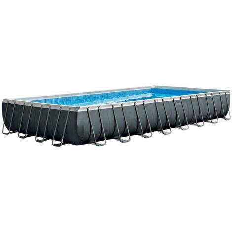 Intex 26374 Piscina Rettangolare, con Pompa a Sabbia Combo, Scaletta Doppia, Telo, 975 x 488 x 132 cm