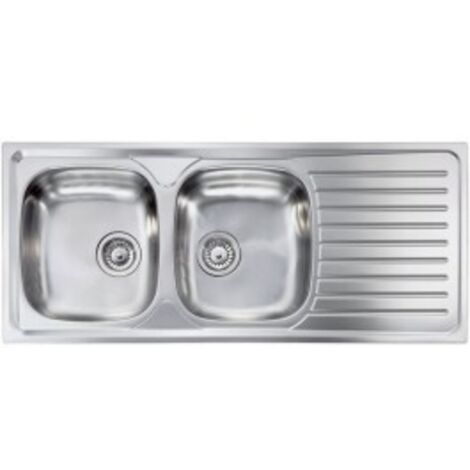 Lavello SIROS 116X50 2 vasche sinistre+ gocciolatoio ACCIAIO INOX finitura Satinato