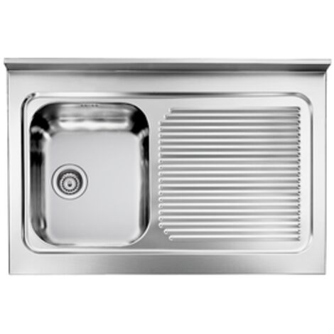 CM 031133DCSSX Serie IX Rossana Appoggio Lavello Acciaio inox da incasso Gocciolatoio a Sinistra 1 Vasca 90X60cm