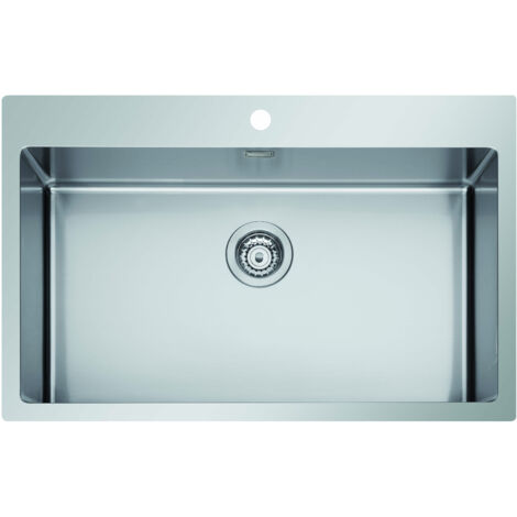 Yeppon 830.0750.10.2000.1170 Lavello 1 Vasca 75x51 cm Foro Miscelatore Acciaio Inox