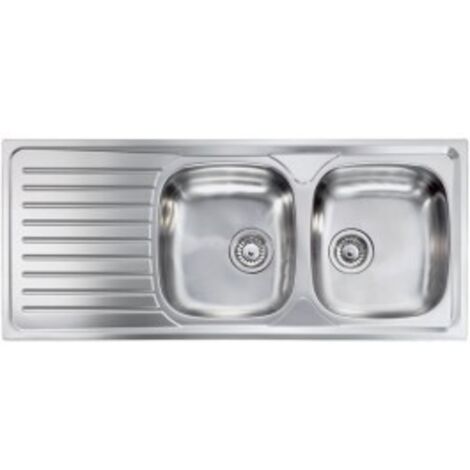 Lavello SIROS 116X50 2 vasche destre+ gocciolatoio ACCIAIO INOX finitura Satinato