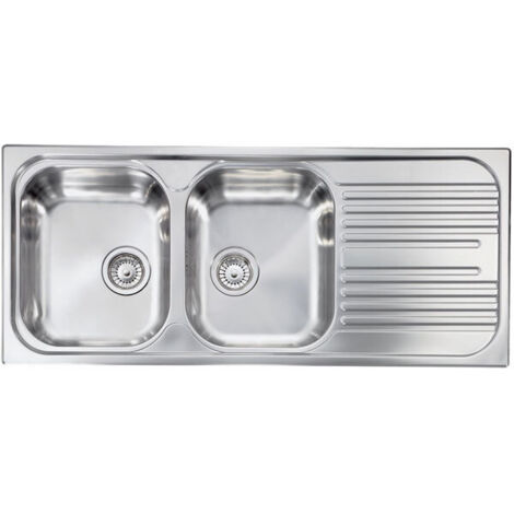 Lavello ATLANTIC 116X50 2 vasche sinistre+ gocciolatoio ACCIAIO INOX