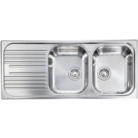 Lavello ATLANTIC 116X50 2 vasche destre+ gocciolatoio ACCIAIO INOX