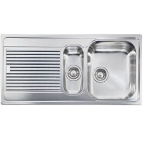 CM 011245DCSSP Serie Zenith 3'' Lavello Acciaio inox satinato da incasso Gocciolatoio a Sinsitra 1 vasca+vaschetta 100X50cm