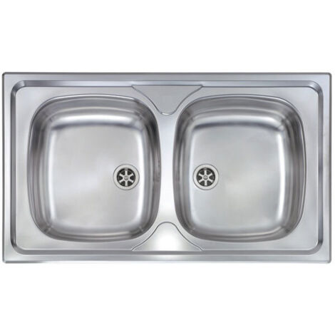Lavello MONDIAL 86x50 2 vasche ACCIAIO INOX