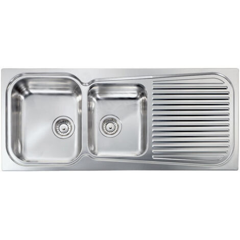CM 011647SCSSP Serie Matico 3'' Lavello Acciaio inox satinato da incasso Gocciolatoio a Destra 2 vasche 116X50cm