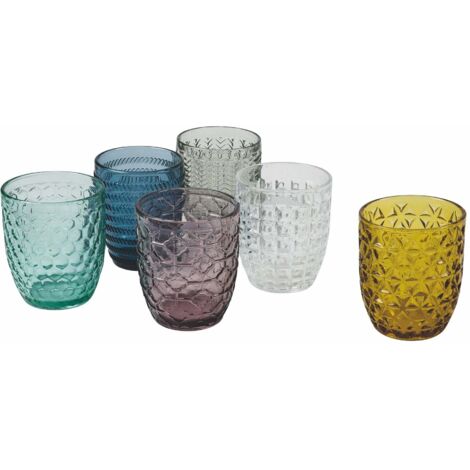 VDE TIVOLI 1996 Geometrie Set 6 Bicchieri Acqua In Vetro 300 Ml