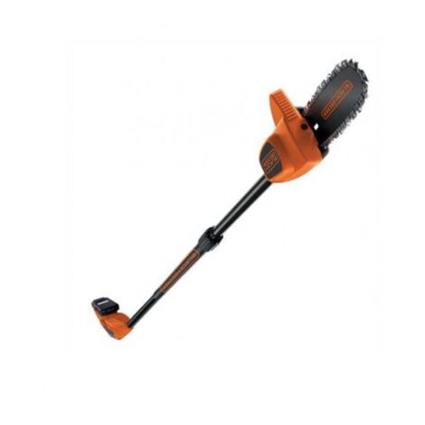 Black+decker Sega Potatrice Batteria Litio 18V Unita' Senza Battera E E Caricabatterie Ricarica 4H Barra 20 Cm Capacita' Massima Taglio 17Cm Asta Regolabile Fino 25M Motore in Linea Autonomia Fino a 1