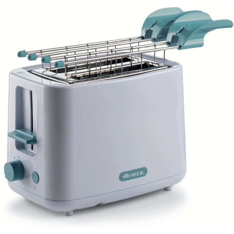 Ariete 157 Tostapane Breakfast 760W 2 Fette di Pane Pinze Acciaio Inox 7 Livelli Bianco
