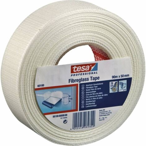 Tesa 60101-00001-00 Professional Nastro Rete in Fibra di Vetro per Cartongesso 45 m x 50 mm colore Bianco (1/4)