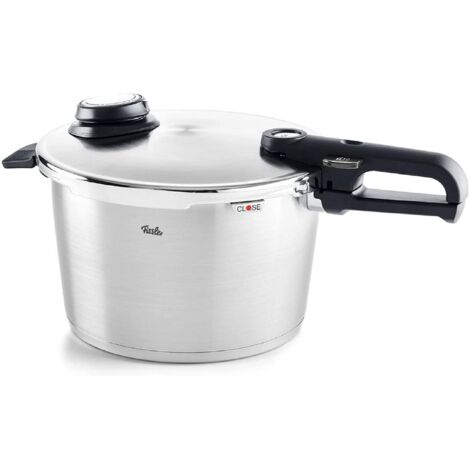 Fissler Vitavit Premium Pentola a pressione in acciaio inox 8 L, 26 cm, 4 livelli di cottura, incluso inserto, adatta a fornelli a induzione (1/4)