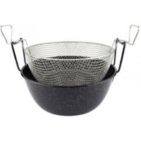 Friggitrice con cestello in ferro smaltato Cm 32