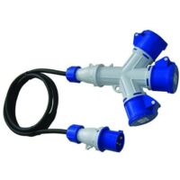 Adattatori Cee-Blu 230V-16A 3 Prese con Cavo M.1,5 Art. 1502