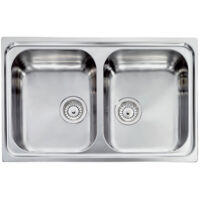 Lavello COMETA 79X50 2 vasche ACCIAIO INOX