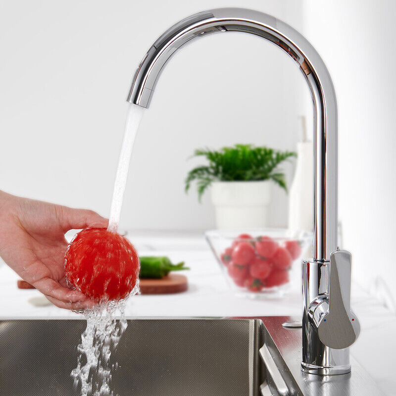 MYALQ Küchenarmatur Edelstahl – 360° Drehbar, Mit Ausziehbarer Spritzpistole, Einhebel-Mischbatterie Für Spüle