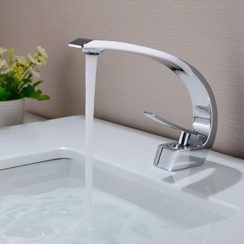 AmirLans Waschbeckenarmatur Gebürstetes Nickel – Hoher Einhebel-Wasserhahn Mit Pop-Up Ablauf, 30,5 Cm Hoch