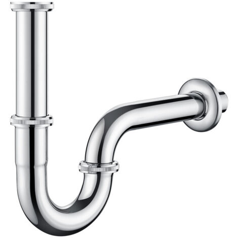 Auralum Siphon Waschbecken - Universal Syphon Badezimmer Waschbecken 1 1/4" x 32 mm, Edelstahl Abflussrohr für Bad und Küchenspüle