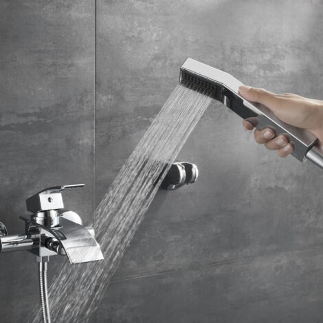 Wasserfall-Römische Wannenarmatur Mit Handbrause – Deckmontage Aus Messing – Einhebel-Mischbatterie Für Badewanne