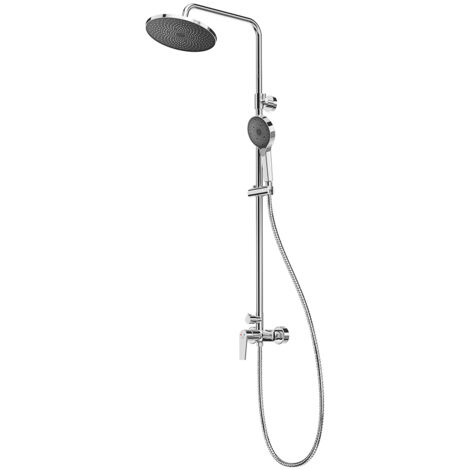 Auralum Duschset Duschsystem Duschsäule ohne thermostat Ultradünne Kopfbrause Regendusche verstellbar Handbrause Höhenverstellbare Duschstange