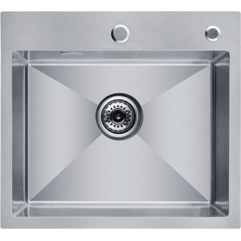 Cecipa Spülen mit 1 Becken 50 x 45 x 18,5 cm Edelstahl Spüle Einzelschüssel Küche, handgefertigte Küchenspüle, Einbau Spülbecken Edelstahl gebürstet