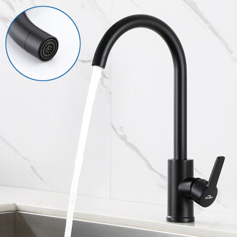 Schwarz Küchenarmatur Spültischarmatur 360° Wasserhahn Einhandmischer Spültisch Waschbecken Mischbatterie (1/5)