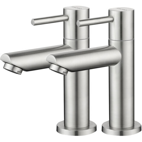 Cecipa 2PCS Chrom-Waschtischmischer, Kaltwassermischer, Kaltwasser-Waschtischmischer, mit Austauschbarem Luftsprudler, Geeignet für Badezimmer, Waschtischmischer. (1/5)