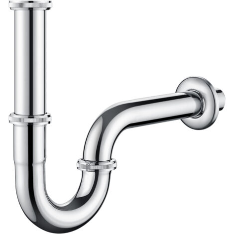 Auralum Siphon Edelstahl Sifon Chrom Röhrensiphon U-förmiges Siphon Ablaufgarnitur Universal Waschtisch - Ablaufgarnitur für Waschbecken