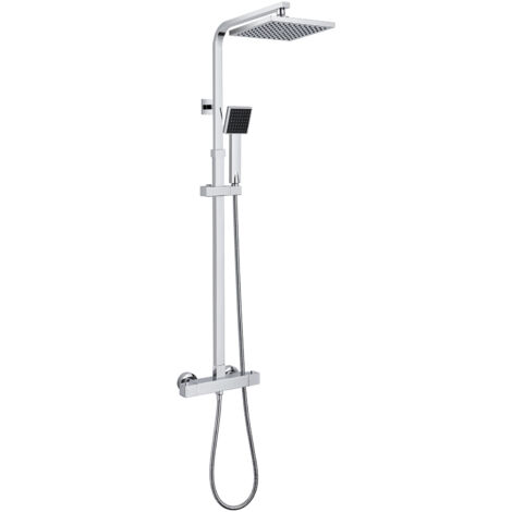 Auralum Duscharmaturen Set Thermostat Duschset Duschsystem Duscharmatur mit Handbrause und Regendusche