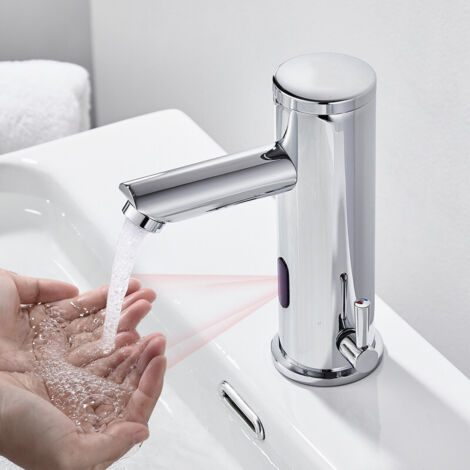 Auralum Sensor Wasserhahn Bad Waschtischarmatur mit Infrarot, automatische Waschbeckenarmatur Badarmatur für Handwaschbecken
