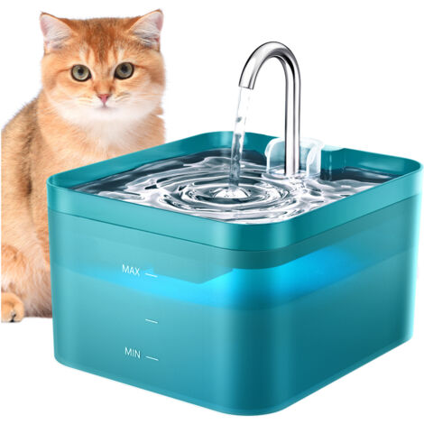 Katzenbrunnen 2,2 L Trinkbrunnen für Katze mit LED und Aktivkohlefilter, leise und leicht zu reinigen