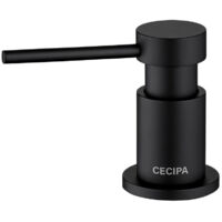 Cecipa Küchenseifenspender mit 300-ml-Behälter + 1,25 m Silikon-Verlängerungsschlauch – Unterbau-Seifenspender für Spülbecken – Schwarz
