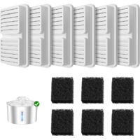 12 Filter Set für Katzenbrunnen: Enthält 6 Aktivkohlefilter + 6 Schaumstofffilter. Wasserfilter für 2,2L Katze-Wasser-Brunnen Sorgt für Sauberes, Frisches Wasser für Ihre Katze