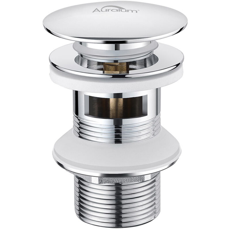 Keymark - Tubo Di Scarico Con Troppopieno, Colore Oro Spazzolato, Universale, Valvola Di Scarico Per Lavabo E Lavabo, In Ottone Pop Up