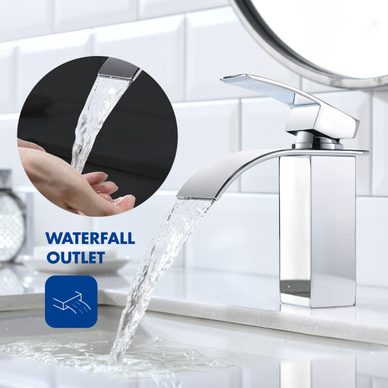 Rubinetto Per Bagno A Cascata Con Maniglia Singola, Rubinetto Per Bagno