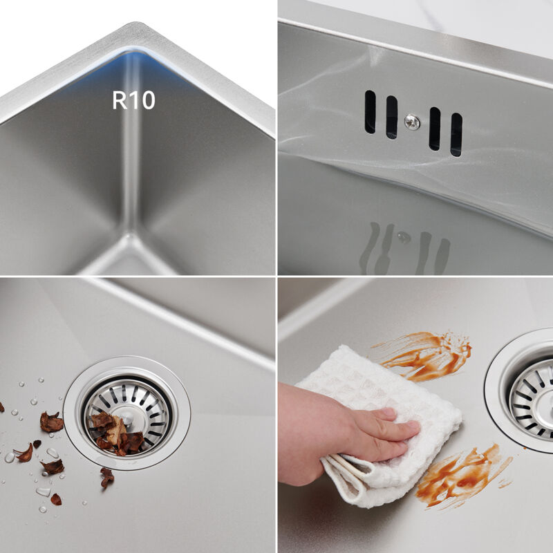 Lavello Inox 304 60x40 Cm – Monovasca, Con Scarico E Troppo Pieno