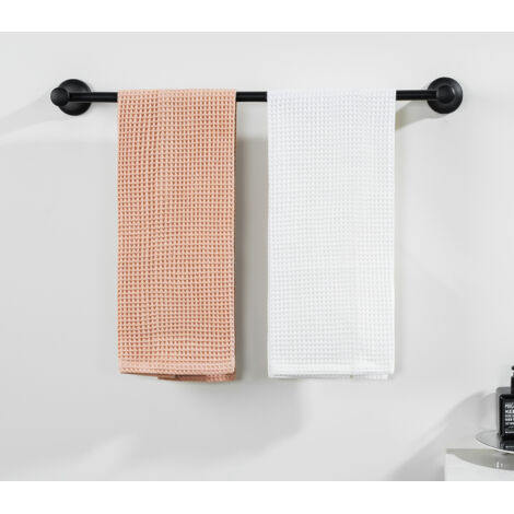 Auralum Max Portasciugamani in acciaio inossidabile, portasciugamani vintage, portasciugamani da bagno, portasciugamani da doccia dal design antico da bagno 62 cm montato a parete, nero (1/4)