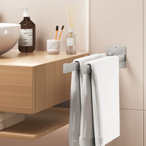 Auralum Max portasciugamani in acciaio inox, gancio a muro per bagno e cucina, spazzolato (1/5)