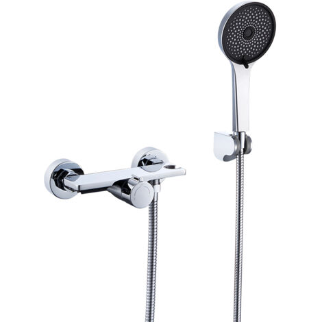 Auralum Max set doccia da bagno a cascata con doccetta a 5 funzioni, miscelatore da bagno cromato, sistema doccia per vasca e bagno