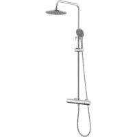 Auralum Colonna Doccia Termostatico con Miscelatore, Altezza regolabile 84-121 cm, set doccia con Soffione Doccia 22,5cm e Doccetta 3 Modi di Spruzzo.