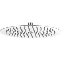 DERW Max Soffione doccia Rain Large (30 cm), soffione doccia rotondo in acciaio inox, autopulente, cromato